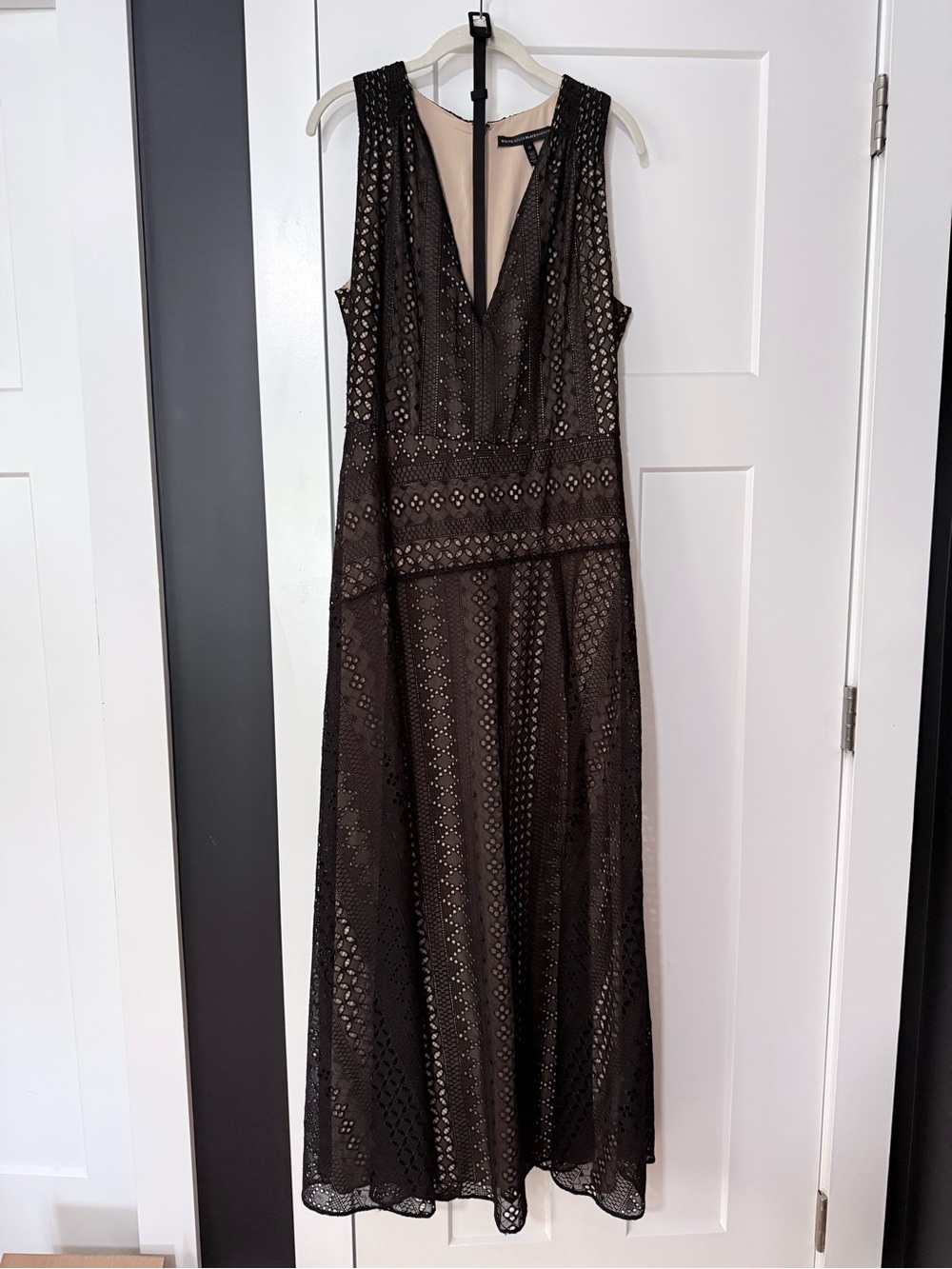 White House Black Market Black Eyelet Maxi Dress - Picture 3 of 12